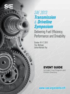 SAE 2013 Driveline Transmission Symposium