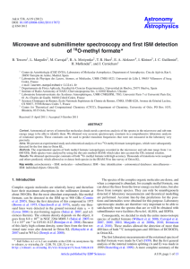 Astronomy Astrophysics Microwave and submillimeter spectroscopy and first ISM detection of