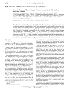 High Resolution Millimeter-Wave Spectroscopy of Vinyltellurol Roman A. Motiyenko,* Laurent Margule`s, Manuel Goubet,