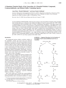 A Quantum Chemical Study of the Generation of a Potential... Cyanoacetaldehyde, and Related Sulfur Containing Species