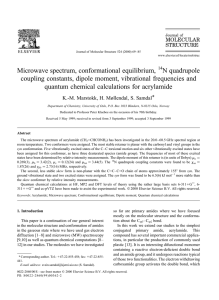 Microwave spectrum, conformational equilibrium, N quadrupole