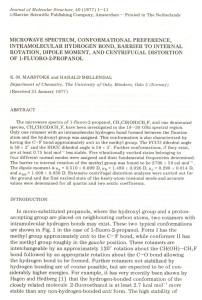 MICROWAVE SPECTRUM, CONFORMATIONAL PREFERENCE, INTRAMOLECULAR HYDROGEN BOND, BARRIER TO INTERNAL