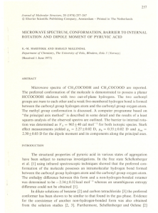 257 MICROWAVE SPECTRUM, CONFORMATION, BARRIER TO INTERNAL