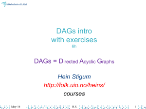 DAGs intro with exercises DAGs = D A