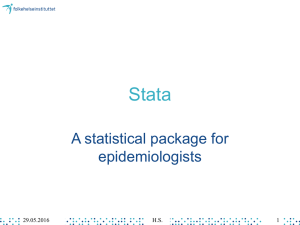 Stata A statistical package for epidemiologists 29.05.2016