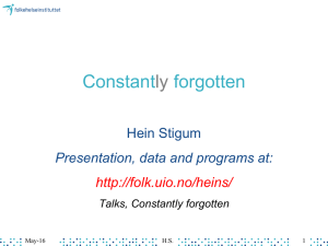 Constant forgotten ly Hein Stigum