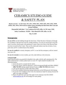 CERAMICS STUDIO GUIDE &amp; SAFETY PLAN