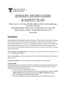 JEWELRY STUDIO GUIDE &amp; SAFETY PLAN