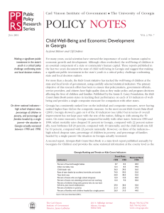 Child Well-Being and Economic Development in Georgia