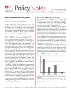 Policy Notes Administrative License Suspension Outcomes of ALS Hearings in Georgia