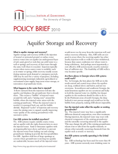Policy Brief Aquifer Storage and Recovery 2010