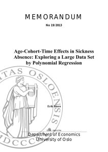 MEMORANDUM Age-Cohort-Time Effects in Sickness Absence: Exploring a Large Data Set
