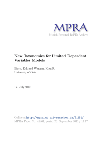 MPRA New Taxonomies for Limited Dependent Variables Models Munich Personal RePEc Archive