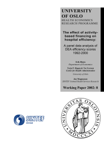 UNIVERSITY OF OSLO Working Paper 2002: 8 The effect of activity-