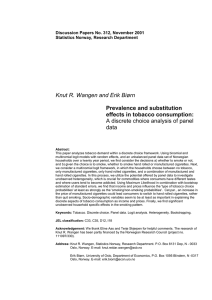 Knut R. Wangen and Erik Biørn Prevalence and substitution