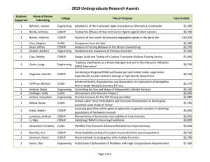 2013 Undergraduate Research Awards