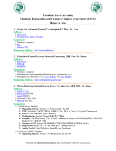 Cleveland State University Electrical Engineering and Computer Science Department (EECS) Research Labs