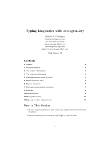 Typing Linguistics with Contents Michael A. Covington