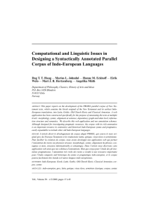 Computational and Linguistic Issues in Designing a Syntactically Annotated Parallel