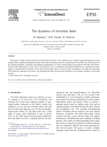 The dynamics of travertine dams Ø. Hammer , D.K. Dysthe, B. Jamtveit ⁎