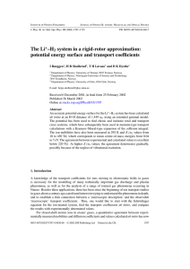 The Li –H system in a rigid-rotor approximation: