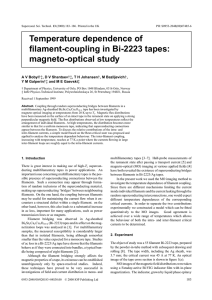 Temperature dependence of filament-coupling in Bi-2223 tapes: magneto-optical study †‡
