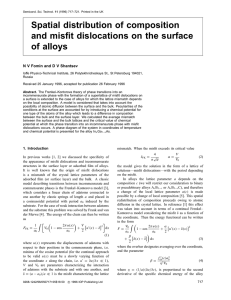 Spatial distribution of composition and misfit dislocations on the surface of alloys