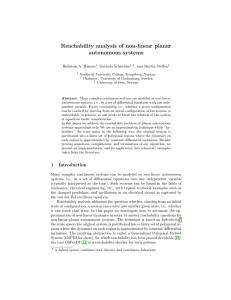 Reachability analysis of non-linear planar autonomous systems Hallstein A. Hansen , Gerardo Schneider