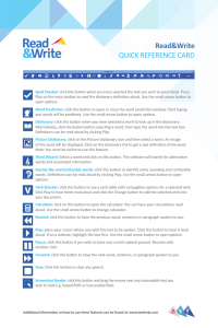 Read&amp;Write  QUICK REFERENCE CARD