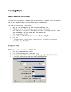 Creating MP3’s WordTalk Save Sound Files