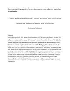 Foodscapes and the geographies of poverty: sustenance, strategy, and politics... neighbourhood