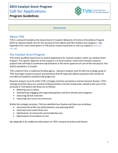Call for Applications 2014 Catalyst Grant Program Program Guidelines