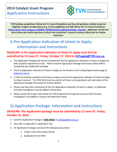 Application Instructions 2014 Catalyst Grant Program
