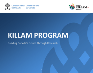 KILLAM PROGRAM Building Canada’s Future Through Research 1