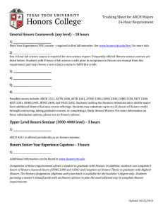 Tracking Sheet for ARCH Majors 24-Hour Requirement