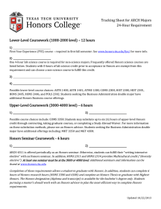 Tracking Sheet for ARCH Majors 24-Hour Requirement