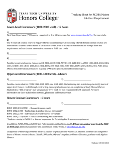 Tracking Sheet for RCOBA Majors 24-Hour Requirement