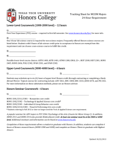 Tracking Sheet for MCOM Majors 24-Hour Requirement