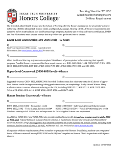 Tracking Sheet for TTUHSC Allied Health/Nursing Majors 24-Hour Requirement