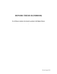 HONORS THESIS HANDBOOK  .