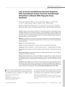 Lack of Serum Anti-Mullerian Hormone Responses After Recombinant Human Chorionic Gonadotropin