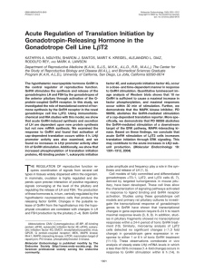 Acute Regulation of Translation Initiation by Gonadotropin-Releasing Hormone in the T2