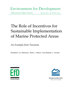 Environment for Development The Role of Incentives for Sustainable Implementation