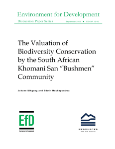 Environment for Development The Valuation of Biodiversity Conservation by the South African
