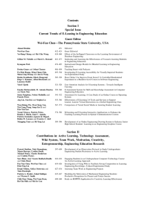 Contents Section I Special Issue Current Trends of E-Leaning in Engineering Education