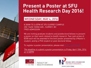 Present a Poster at SFU Health Research Day 2016!