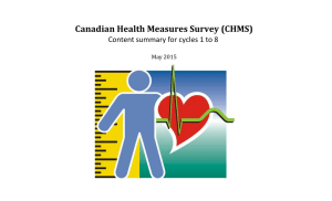 Canadian Health Measures Survey (CHMS) May 2015
