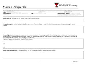 Module Design Plan