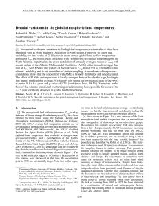 Decadal variations in the global atmospheric land temperatures