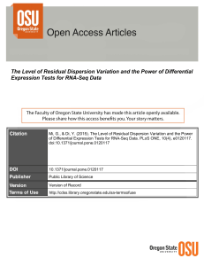 The Level of Residual Dispersion Variation and the Power of... Expression Tests for RNA-Seq Data